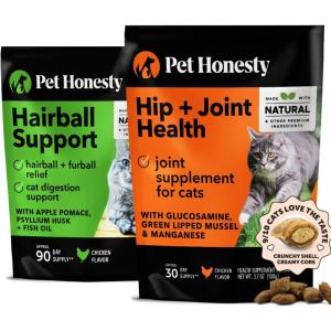 imageCat Hairball Support  Cat Hip ampamp Joint Support Dual Texture Chew Supplement Bundle  Cat Hairball Solution Supports Skin ampamp Coat and Digestion Glucosamine Joint Support Supplement Hip Sup