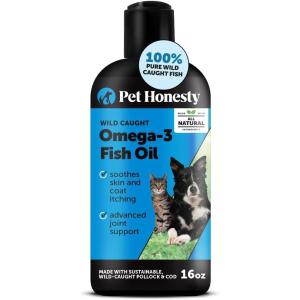 imageOmega 3 Fish Oil for Cats ampamp Dogs 16oz Wild Caught Omega 3 Fish Oil for Dogs Skin and Coat Supplement Supports Shedding Skin ampamp Coat Immunity Joint Brain ampamp Heart EPA  DHAFish Oil