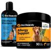 imageChlorhexidine Shampoo  Allergy Support Soft Chew Bundle  AllNatural Dog Vitamins Fish Oil for Dogs Omega 3 for Dogs Itch Relief Shiny Dog Coat Dog Shampoo for Allergies