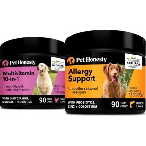 image10 in 1 Multivitamin  Allergy Support Soft Chew Supplement Bundle  Skin ampamp Seasonal Pollen Allergies  Itch Relief for Dogs  Joint Digestive Heart Skin Coat ampamp Immune Support Vitamin