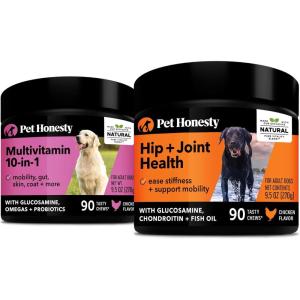 image10 in 1 Multivitamin  Hip ampamp Joint Health Soft Chew Supplement Bundle  Dog Vitamins  Glucosamine Chondroitin Omegas Turmeric and MSM for Overall Dog Health Joint Supplement for Dogs