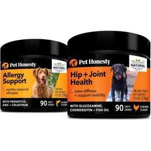 imageAllergy Support  Hip ampamp Joint Health Soft Chew Bundle  Skin ampamp Seasonal Pollen Allergies  Itch Relief for Dogs  Joint Support Chondroitin MSM Turmeric Pet Joint Pain Relief Vitamin