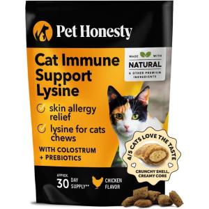imageCat Immune Support Lysine  Cat Allergy Relief  Sneezing Runny Nose Watery Eyes  Cat Supplements ampamp Vitamins with Omega 3s LLysine Antioxidants Colostrum  Chicken 30 Day Supply