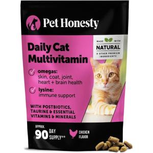 imageCat Multivitamin Crunchy ampamp Creamy Chews  Cat Treats for Health  Immune Joint Support Skin ampamp Coat ampamp Digestion  Vitamins with Omega 3s Lysine ampamp Probiotics 30 Day SupplyChicken  Cat 90ct