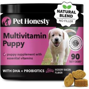 imageCat Multivitamin Crunchy ampamp Creamy Chews  Cat Treats for Health  Immune Joint Support Skin ampamp Coat ampamp Digestion  Vitamins with Omega 3s Lysine ampamp Probiotics 30 Day SupplyBacon  Puppy