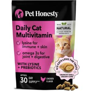 imageCat Multivitamin Crunchy ampamp Creamy Chews  Cat Treats for Health  Immune Joint Support Skin ampamp Coat ampamp Digestion  Vitamins with Omega 3s Lysine ampamp Probiotics 30 Day SupplyChicken  Cat