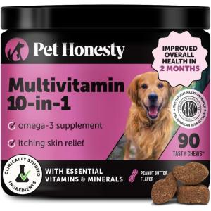 imageCat Multivitamin Crunchy ampamp Creamy Chews  Cat Treats for Health  Immune Joint Support Skin ampamp Coat ampamp Digestion  Vitamins with Omega 3s Lysine ampamp Probiotics 30 Day SupplyPeanut Butter  Dog