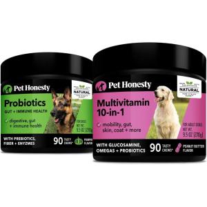 imageDigestive Probiotics for Dogs  10 in 1 Multivitamin Soft Chew Supplement Bundle  Dog Vitamins  Probiotics Pumpkin Digestive Enzyme for Dogs Dog Vitamins for Overall Health