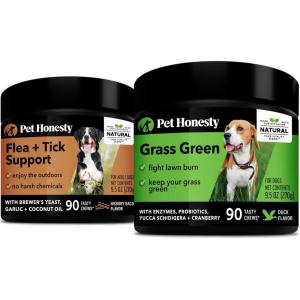 imageFlea ampamp Tick Support  Grass Green Bundle  Natural Flea and Tick Soft Chew for Dogs Pest Defense Oral Flea Pills for Dog Itch Relief Digestive Enzyme for Dogs Dog Pee Grass Lawn Spot S