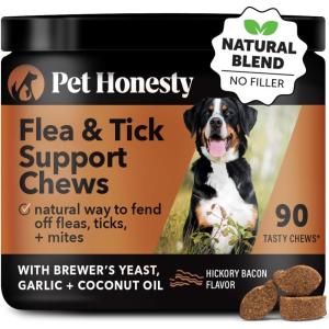 imageFlea and Tick Prevention for Dogs Supplement  Natural Flea and Tick Chews for Dogs Oral Pills with No Harsh Chemicals Natural Way to Enjoy The Outdoors  Bacon 90 Count