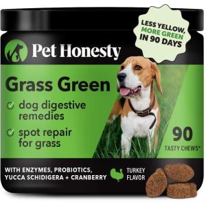 imageGrass Green Max Strength Burn Spot Chews for Dogs  Premium Formula  Dog Pee Lawn Spot Saver Supplement Caused by Dog Urine Supports Healthy Digestion wProbiotics  DLMethionine  90ctGrass Green  Turkey