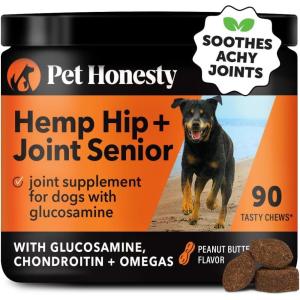 imageHemp Hip ampamp Joint Supplement for Dogs  Hemp Oil ampamp Powder  Glucosamine Chondroitin for Dogs Turmeric MSM GreenLipped Mussel Supports Mobility May Reduce Discomfort BaconPeanut Butter  Senior