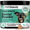 imageDog Breath Freshener Dental Powder for Teeth Cleaning Plaque Off Dental Care for Large Dogs Tartar Remover for Teeth with Natural Herbal Blend  Postbiotics Mint  60 ServingsMint