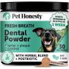 imageDog Breath Freshener Dental Powder for Teeth Cleaning Plaque Off Dental Care for Large Dogs Tartar Remover for Teeth with Natural Herbal Blend  Postbiotics Mint  60 ServingsMint