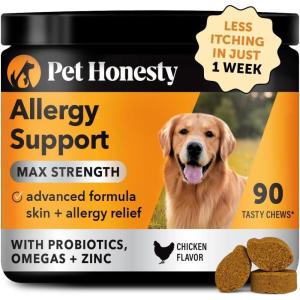 imageAllergy Support Fresh  Dental Sticks for Dogs  Dental Dog Chews  Immune Health  Allergy Support for Dogs  Freshen Dog Breath Reduce Plaque  Tartar  30 SticksMax Strength  Chicken