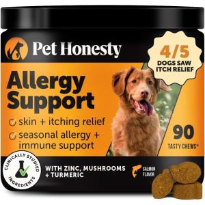 imageAllergy Support Fresh  Dental Sticks for Dogs  Dental Dog Chews  Immune Health  Allergy Support for Dogs  Freshen Dog Breath Reduce Plaque  Tartar  30 SticksSalmon