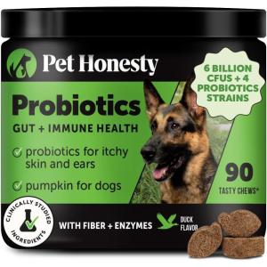 imageProbiotics for Dogs  Digestive Enzymes Promotes Gut Health Dog Probiotics for Diarrhea ampamp Bowel Support Prebiotics for Immunity Health ampamp Itch Relief Pumpkin 180 ctDuck Probiotics