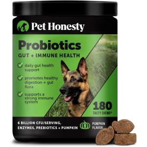 imageProbiotics for Dogs  Digestive Enzymes Promotes Gut Health Dog Probiotics for Diarrhea ampamp Bowel Support Prebiotics for Immunity Health ampamp Itch Relief Pumpkin 180 ctPumpkin Probiotics  180 ct