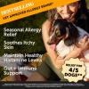 imageFlea and Tick Prevention ampamp Allergy Itch Relief Bundle Natural Flea Chews ampamp Allergy Relief for Skin and Coat Bacon ampamp Salmon 90 ct