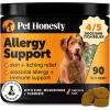 imagePet Honesty Allergy Support Fresh Dental Sticks  Dental Treats for Dogs  Dental Dog Chews  Immune Health  Allergy Support for Dogs  Freshen Dog Breath Reduce Plaque  Tartar  30 SticksPeanut Butter