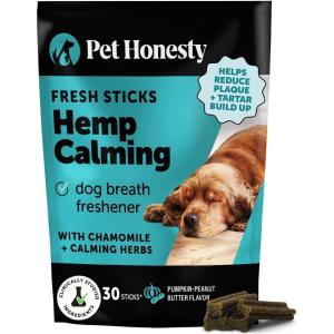imagePet Honesty Calming Fresh Sticks for Dogs  Dental Chews to Support Relaxed Behavior Oral Health and Fresh Breath  30 ctPeanut Butter