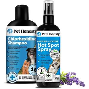 imageChlorhexidine Shampoo  Restore  Soothe Hot Spot Spray Essential Skin Care Bundle  Seasonal Itch Relief for Allergies Soothes Itching with Aloe and Microsilver